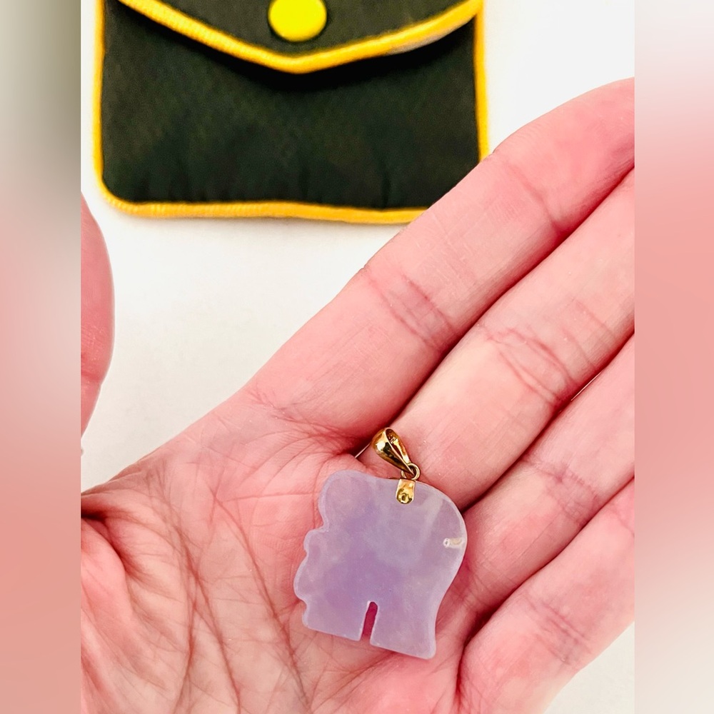 Vintage Lucky Elephant Charm/Pendant Amethyst & 14K Gold, Rare Pendant - Picture 7 of 14